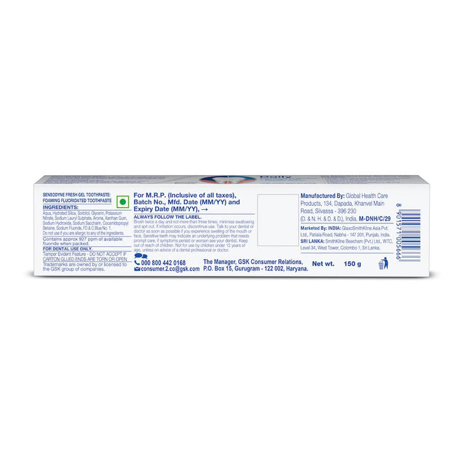Sensodyne Extra Fresh Gel Toothpaste 150g – 24/7 Sensitivity Protection