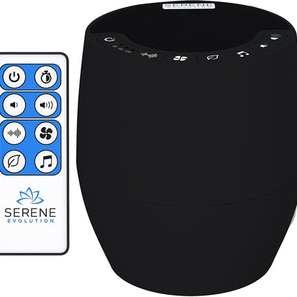 Serene Evolution White Noise Machine for Sleep (Black) — 60 Soothing Sounds