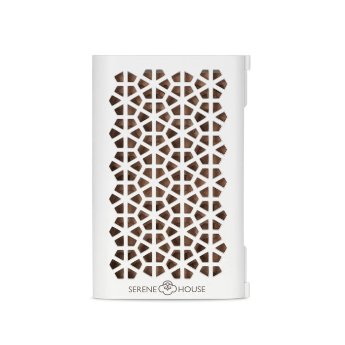 Serene House Puccini Lava Rock Diffuser – Car Vent Clip & Tabletop Aromatherapy (White)
