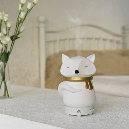 Serene House Snow Fox Diffuser | Ultrasonic Cool Mist, 90ml, 7-Color LED