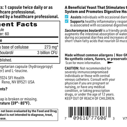SFI Health Klaire Labs Ther-Biotic S. boulardii Probiotics – Digestive & Immune Support (60 Capsules)