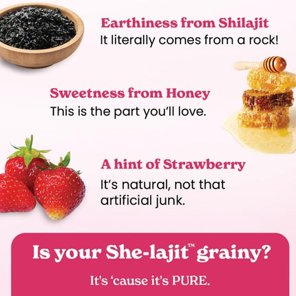 Better Alt SHE-Lajit Honeysticks for Women | Shilajit, Shatavari & Saffron | 30 Sticks