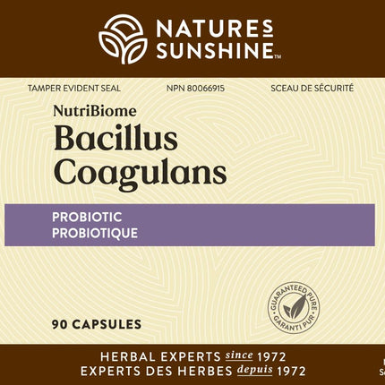 Nature's Sunshine Nutribiome Bacillus Coagulans Probiotics - 90 Capsules, 3 Billion CFU for Digestive Support
