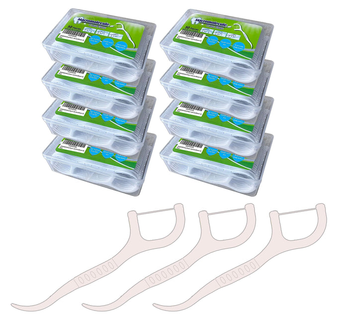 SHINEMOON 400pcs Dental Floss Picks – Travel Pack, Easy Grip Handle, 8 Boxes