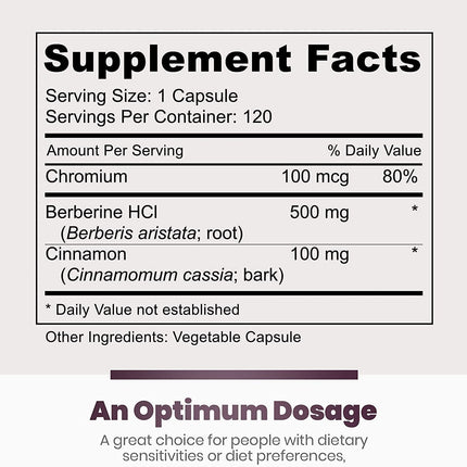 Simply Natures Pure Premium Berberine HCl 500mg - 120 Capsules - Cardiovascular GI Immune Support - Chromium Cinnamon (Pack of 3)