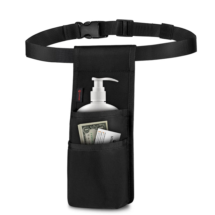 SITHON Massage Bottle Bag – Adjustable Waist Holster with Pockets (Bag Only, Black)