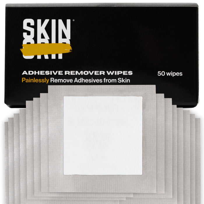 Skin Grip Adhesive Remover Wipes – 50 Ct | Gentle Skin-Safe Removal for Dexcom & CGMs