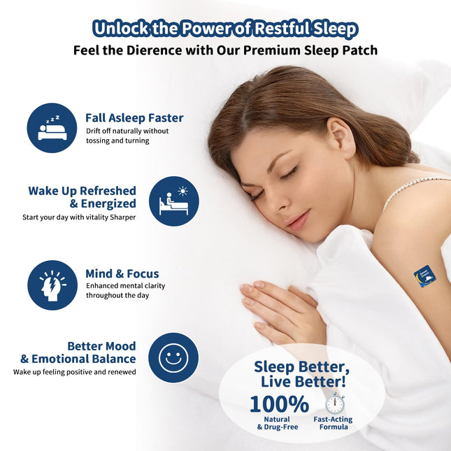 Sleep Patches for Adults Extra Strength Insomnia | Natural Patch of Magnesium and Sour Cherry Extract,Plant-Based Sleep Support, Easy to use, Suitable for Both Men and Women | 2 Box 120 Patches | HH11