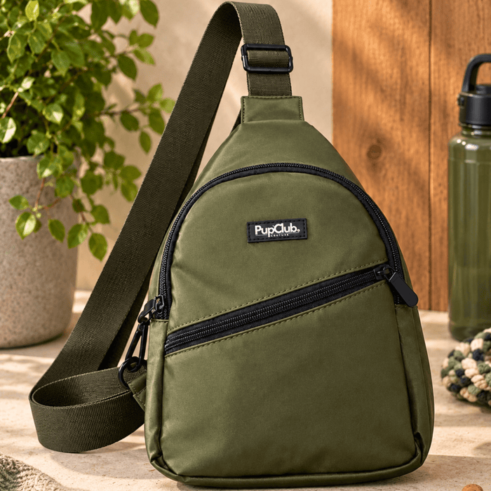 Dog Walking Sling Backpack - Khaki Green