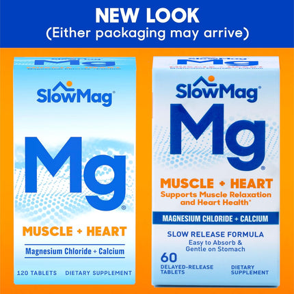 Slow-Mag Magnesium Chloride and Calcium, 60 Tablets Each (Value Pack of 3)