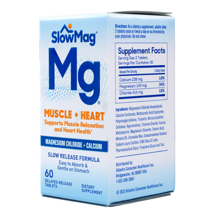 Slow-Mag Magnesium Chloride and Calcium, 60 Tablets Each (Value Pack of 3)