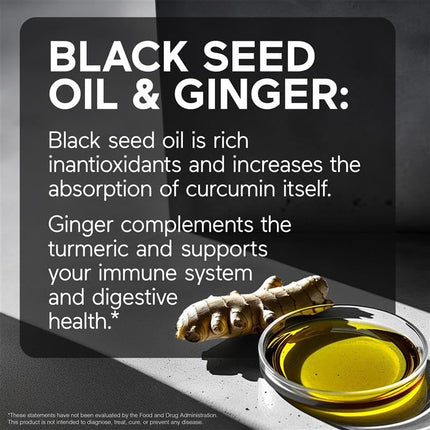 SMARTERNUTRITION Curcumin Softgels – Vegan 400 mg, High Absorption, Black Seed Oil & Ginger, 360 Ct