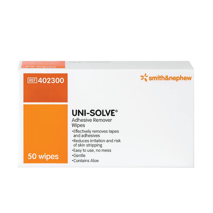Smith & Nephew UNI-SOLVE Adhesive Remover Wipes – Gentle Tape/Appliance Removal (50 Count)