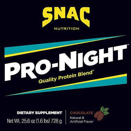 SNAC Pro-Night Quality Protein Blend for Nighttime Muscle Recovery - Chocolate