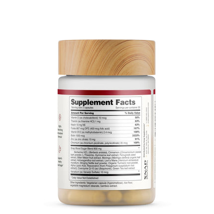 Snap Supplements Blood Sugar Blend - 180 Count | Balanced Energy Support