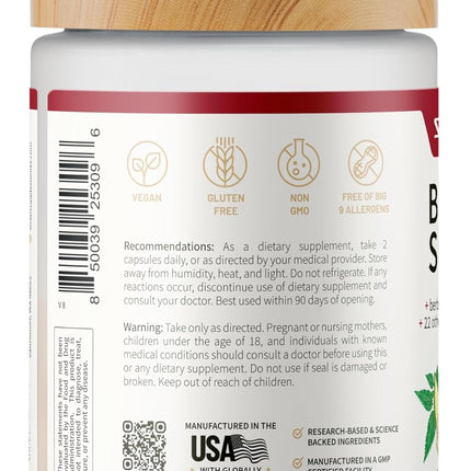 Snap Supplements Blood Sugar Blend — CoQ10, Cinnamon, Gymnema, Alpha Lipoic Acid, Sugar Free, 60 Capsules, 2 Pack