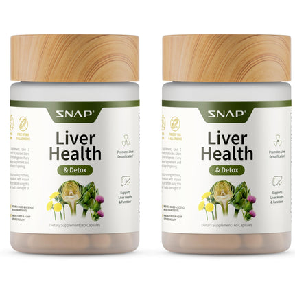 Snap Supplements Liver Health & Detox – 60 Vegetarian Capsules (2-Pack)