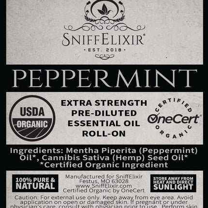 SniffElixir Peppermint Roll-On with Hemp Seed Oil – Headache & Migraine Relief