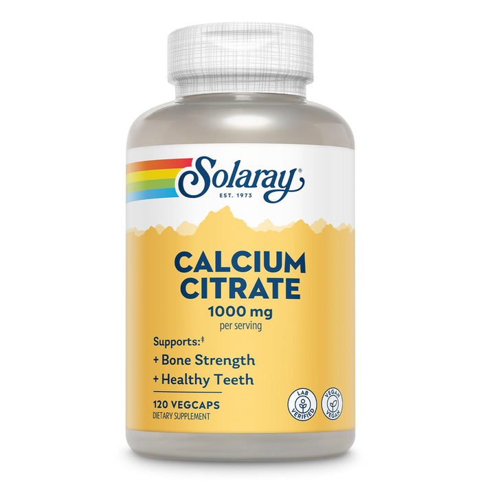 Solaray Calcium Citrate 1000mg – Chelated Calcium for Bone Health | Vegan