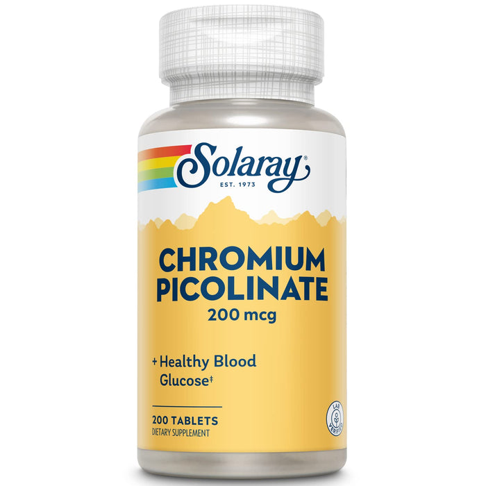 Solaray Chromium Picolinate Tablets 200 mcg – 200 Count