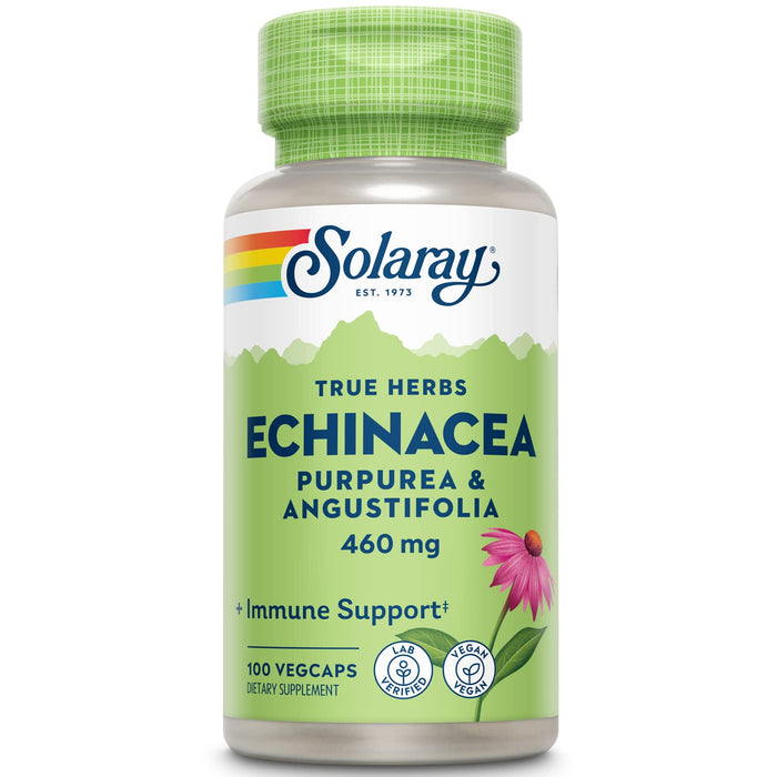 SOLARAY Echinacea Angustifolia & Purpurea Root, Veg Cap (Btl-Plastic) 460mg | 100ct