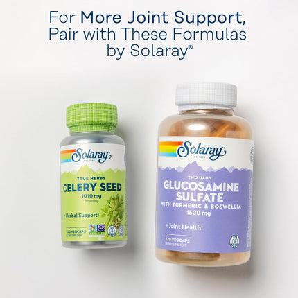 SOLARAY Glucosamine Chondroitin Hyaluronic Acid Joint Support with Vitamin C | Lab Verified, 60-Serving, 180 VegCaps