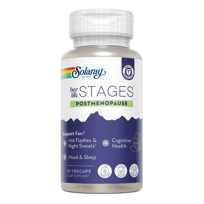 SOLARAY Postmenopause for Women – Resveratrol, Vegan, Hormone-Free, 30 Servings, 60 VegCaps