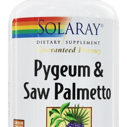 Solaray Pygeum & Saw Palmetto — 120 Vegetarian Capsules | Prostate Wellness Support