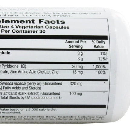 Solaray Pygeum & Saw Palmetto — 120 Vegetarian Capsules | Prostate Wellness Support