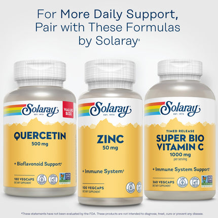 SOLARAY Quercetin 500mg Capsules – Vegan, Non-GMO Antioxidant Support