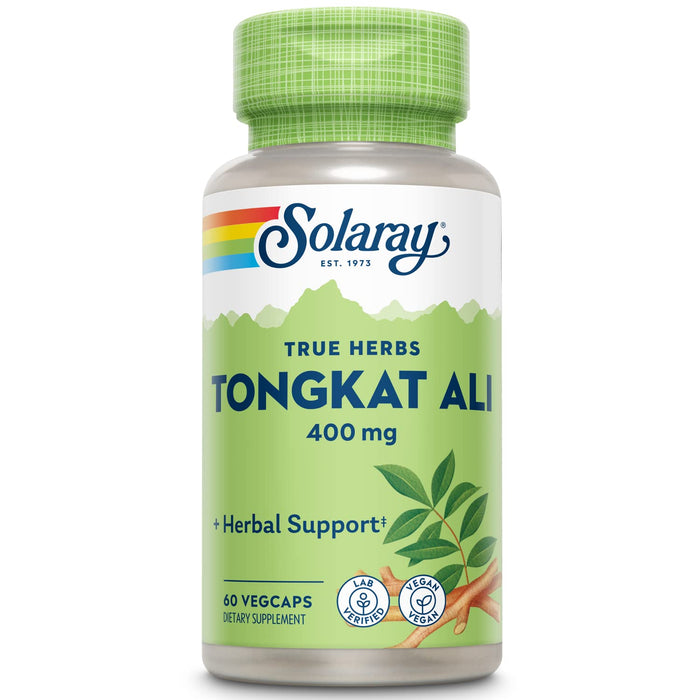 SOLARAY Tongkat Ali 400 mg - Longjack for Men | Vegan, Non-GMO, Lab Verified - 60 Servings