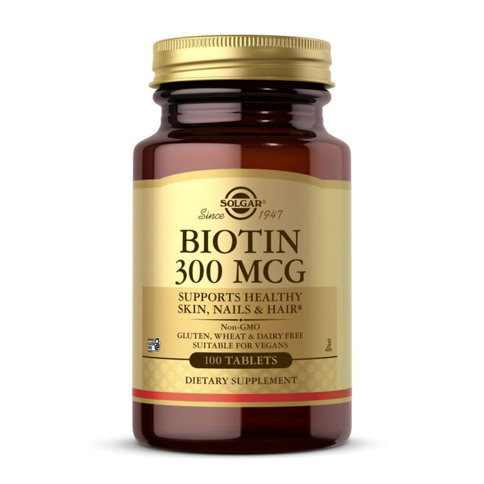 Solgar Biotin 300 mcg – 100 Tablets | Vegan, Non-GMO, Gluten Free