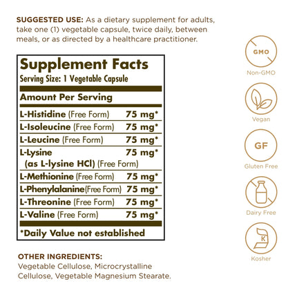 Solgar Essential Amino Complex – 180 Servings (2x90), Vegan, Non-GMO, Gluten Free