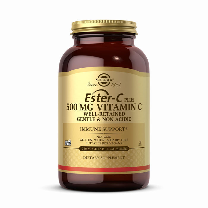 Solgar Ester-C Plus 500 mg Vitamin C – 250 Veg Capsules | Non-GMO, Vegan, Gluten Free