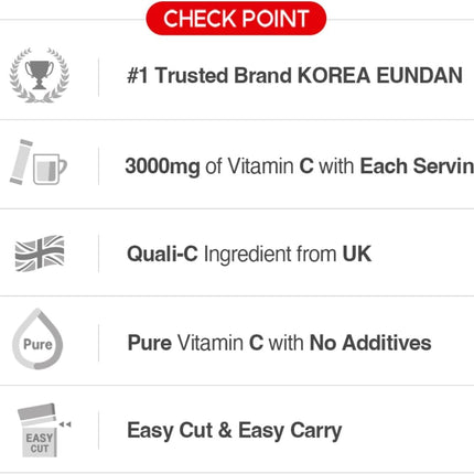 Sookwang Megadose Vitamin C Powder 3000mg | 100 Sticks, 300g