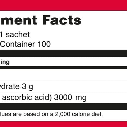 Sookwang Megadose Vitamin C Powder 3000mg | 100 Sticks, 300g