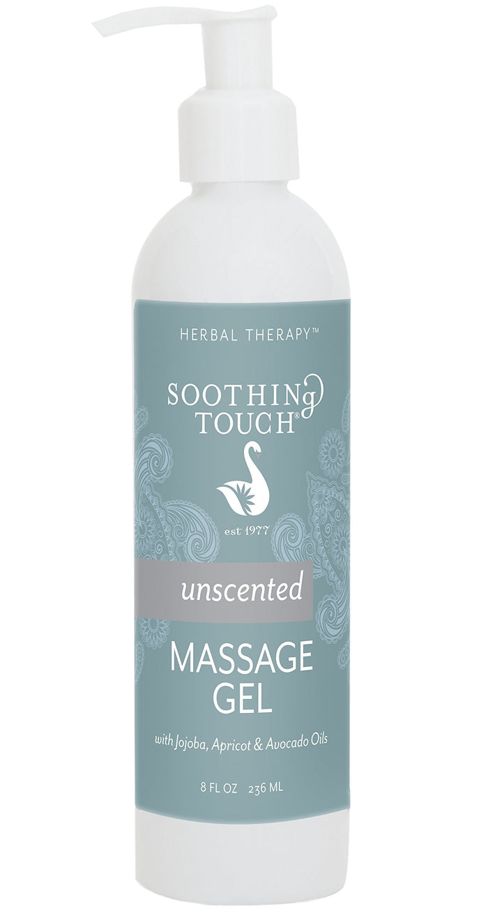 Soothing Touch Massage Gel Unscented 8 Ounce - Paraben-Free, Oil-Like Glide