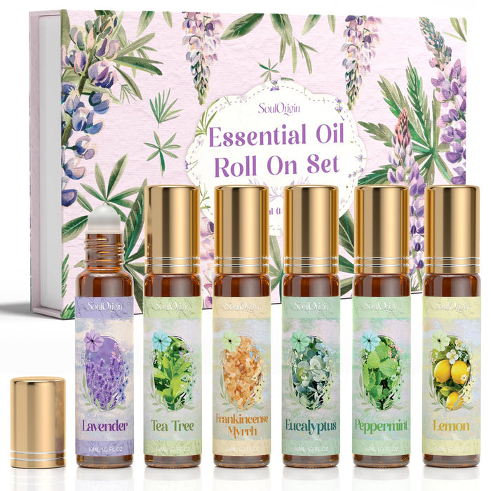 SoulOrigin Essential Oil Roll-On Set – 6 Natural Aromatherapy Oils