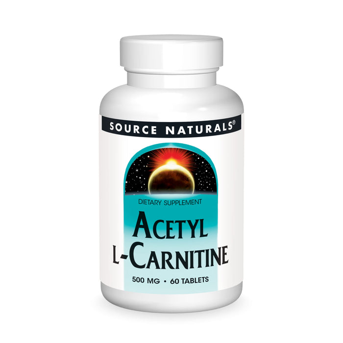 Source Naturals Acetyl L-Carnitine 500mg, 60 Tablets – Supports Memory, Focus & Muscle Energy