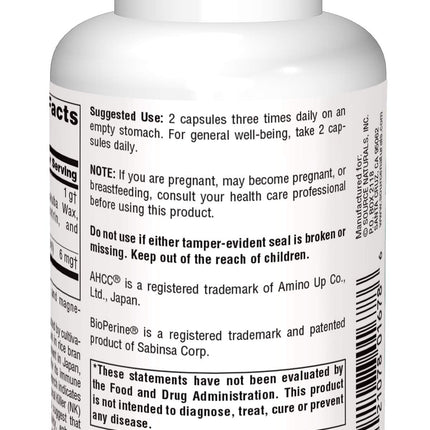 Source Naturals AHCC with Bioperine 500 mg - 60 Capsules | Immune Support
