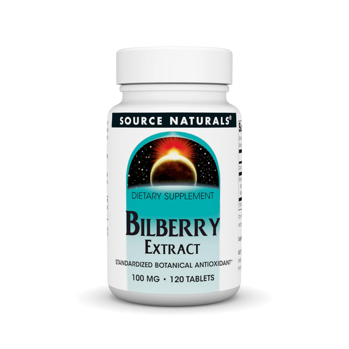 Source Naturals Bilberry Extract 100 mg | 120 Tablets | Anthocyanosides 32%