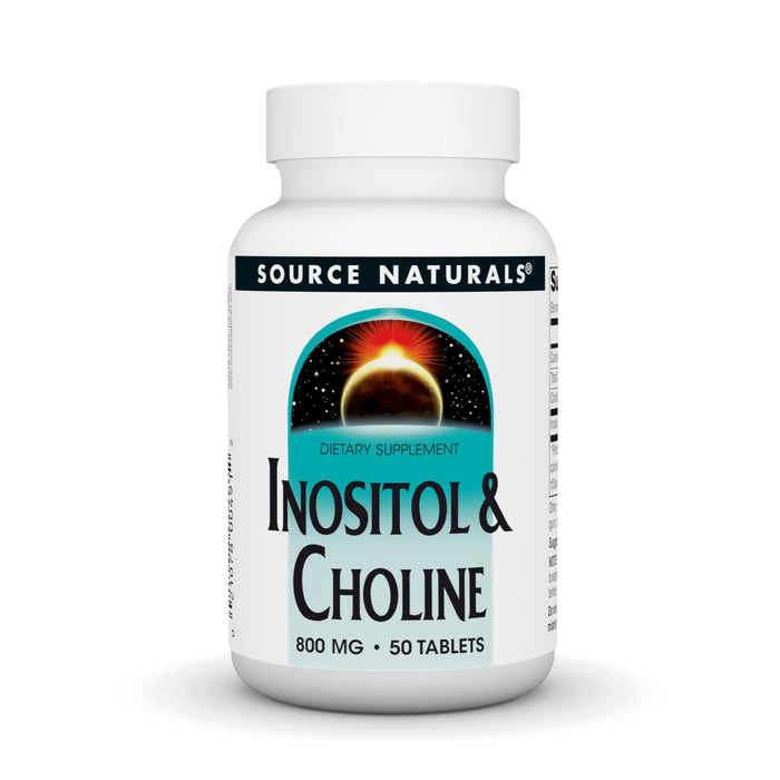 Source Naturals Inositol & Choline 800 mg - Supports Healthy Nerve Function - 50 Tablets