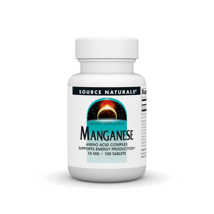 Source Naturals Manganese, Amino Acid Chelate – Supports Energy Production – 100 Tablets