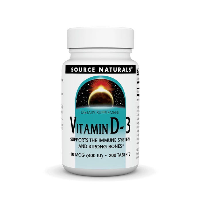Source Naturals Vitamin D-3 400 IU | 200 Tablets - Bone & Immune Support