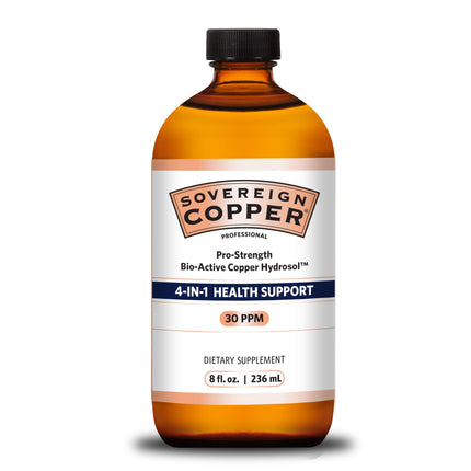 Sovereign Pro-Strength Bio-Active Copper Hydrosol - 30ppm Copper Liquid, 8 fl oz