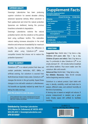 Sovereign Laboratories Colostrum-LD Liposomal Delivery Powder – 90 Servings