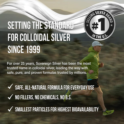 Sovereign Silver Immune Support – Colloidal Silver Hydrosol 10 ppm, 16 fl oz