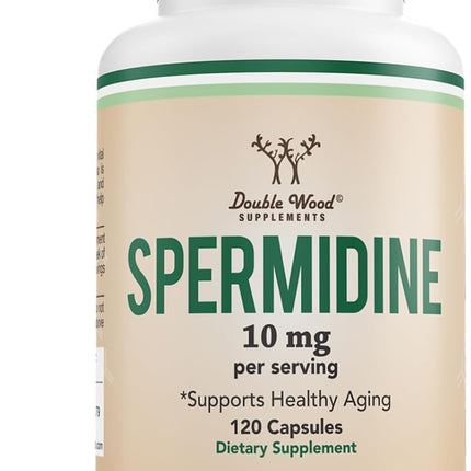 Double Wood Spermidine Supplement 10 mg (99% Spermidine 3HCl) – 120 Capsules – Third-Party Tested