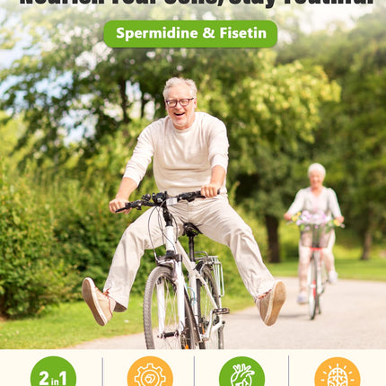 Spermidine & Fisetin Supplement – 20mg Spermidine, 300mg Fisetin | 90 Veggie Caps | Made in USA