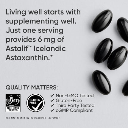 Sports Research Astaxanthin 6mg with Organic Coconut Oil - 120 Softgels | Non-GMO, Gluten Free